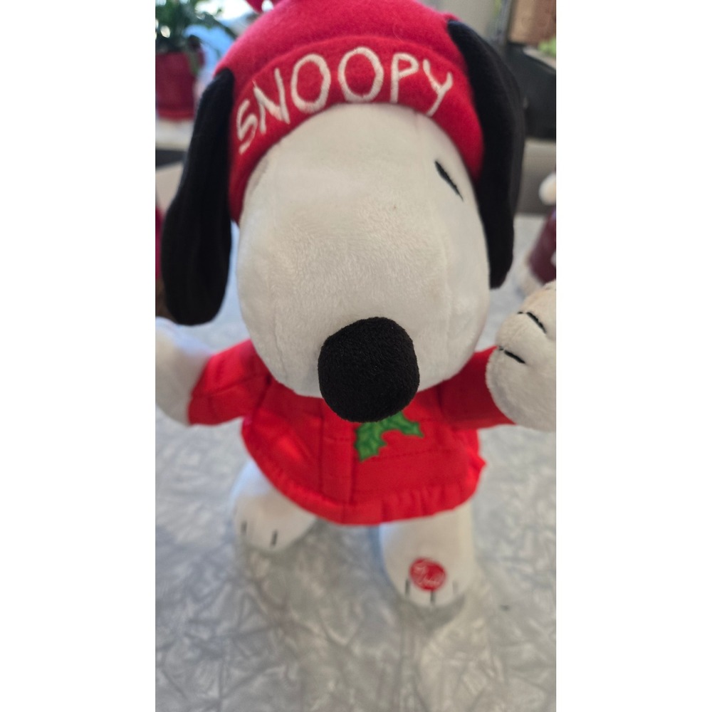 Peanuts Snoopy Christmas Plush Red Puffer Jacket Hat Animated Holiday Toy 2021
